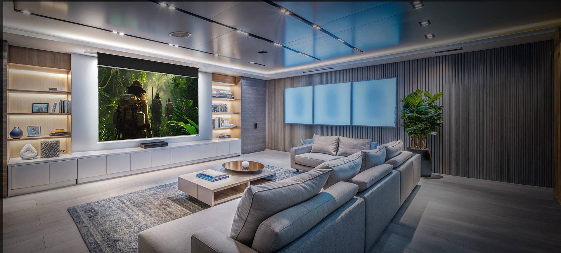 In Ceiling Recessed Screen